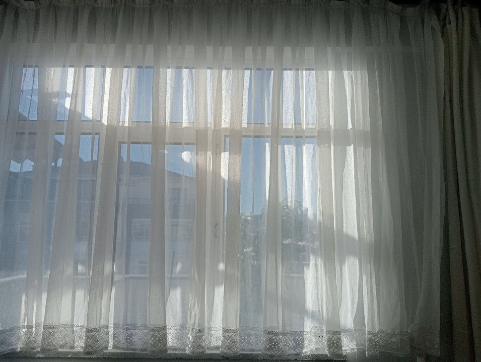 Beyaz Düz Tül Perde - Görsel 2