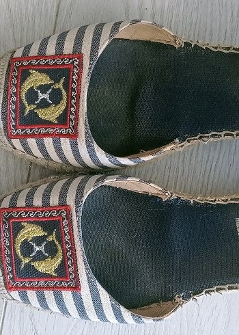 Mavi Nakışlı Kadın Dolgu Topuklu Espadril - Görsel 9