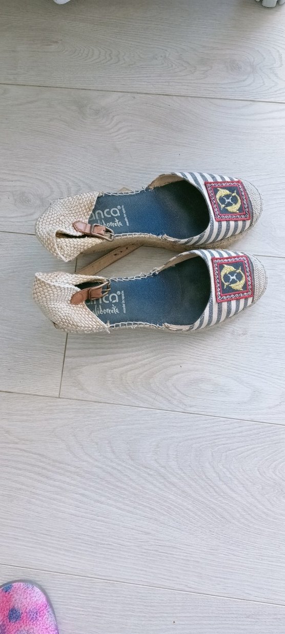 Mavi Nakışlı Kadın Dolgu Topuklu Espadril - Görsel 2