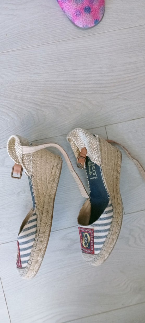 Mavi Nakışlı Kadın Dolgu Topuklu Espadril - Görsel 4