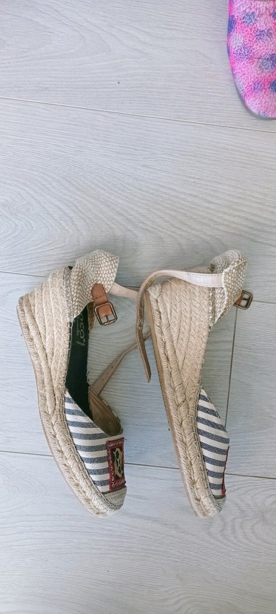 Mavi Nakışlı Kadın Dolgu Topuklu Espadril - Görsel 5