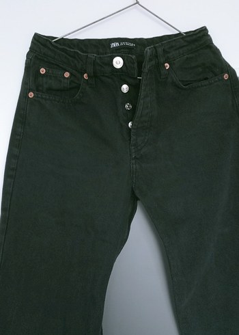 Zara Kadın Siyah Midi Denim Kot Pantolon