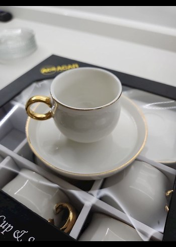 6'lı Beyaz 90cc Fincan ve Tabak Seti - Görsel 4