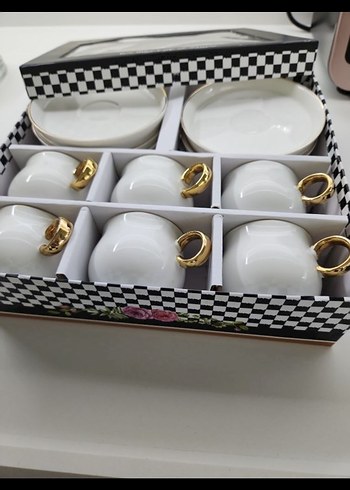 6'lı Beyaz 90cc Fincan ve Tabak Seti - Görsel 2