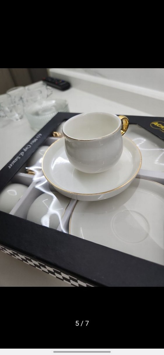 6'lı Beyaz 90cc Fincan ve Tabak Seti - Görsel 5