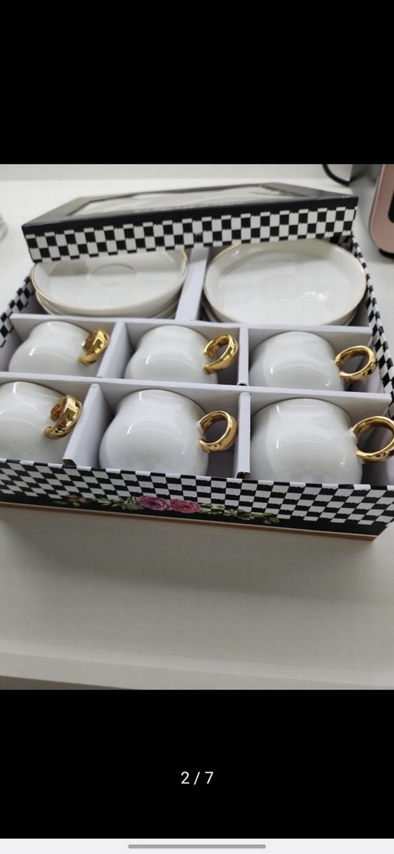 6'lı Beyaz 90cc Fincan ve Tabak Seti - Görsel 2