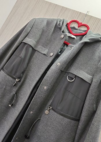 Gri Uzun Kadın Kaban ZÜHRE - Görsel 3