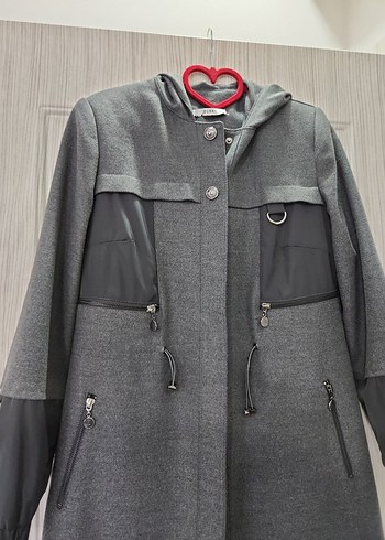 Gri Uzun Kadın Kaban ZÜHRE - Görsel 6