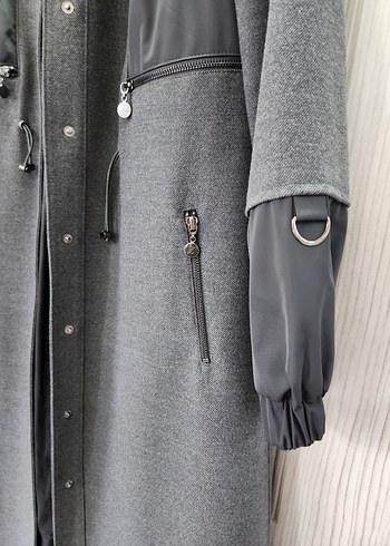 Gri Uzun Kadın Kaban ZÜHRE - Görsel 4