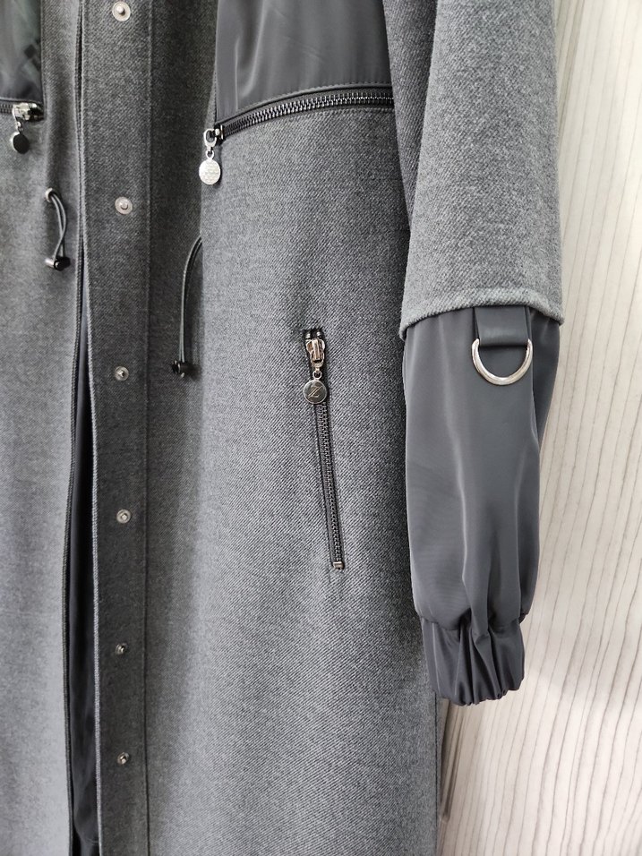 Gri Uzun Kadın Kaban ZÜHRE - Görsel 4