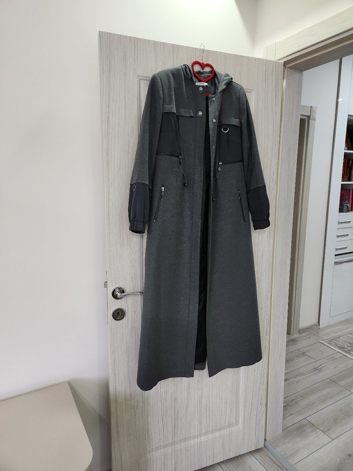 Gri Uzun Kadın Kaban ZÜHRE - Görsel 2