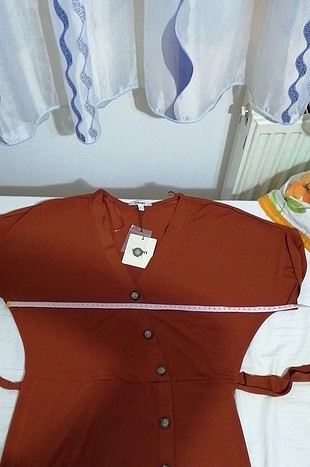 xl Beden kahverengi Renk kadın elbise 