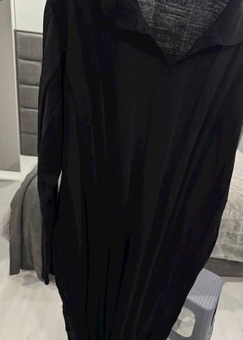 Siyah V Yaka Uzun Kollu triko elbise - Görsel 2