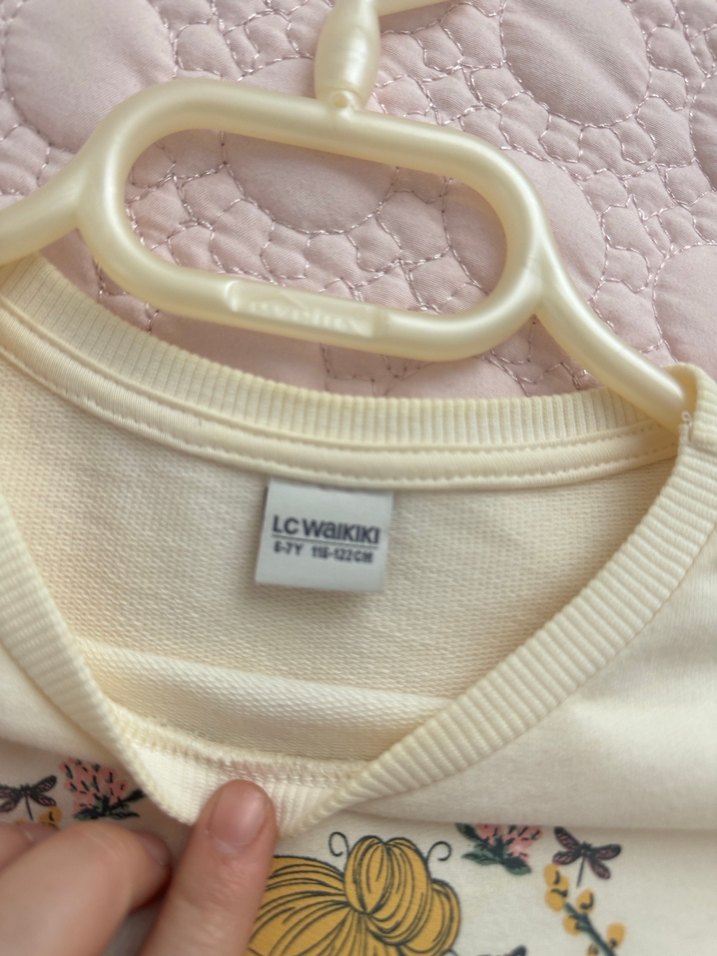 Pembe V Yaka Kısa çocuk elbise - Görsel 3