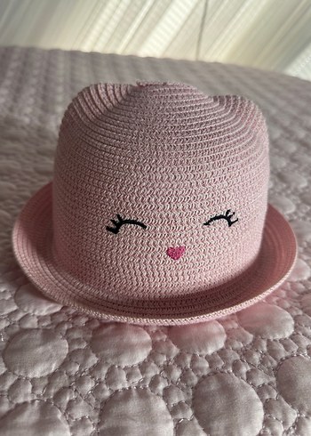 Nakışlı Pembe Örgü Çocuk Şapkası - Görsel 4