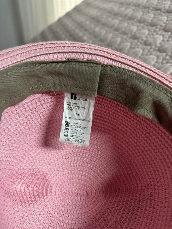 Nakışlı Pembe Örgü Çocuk Şapkası - Görsel 3