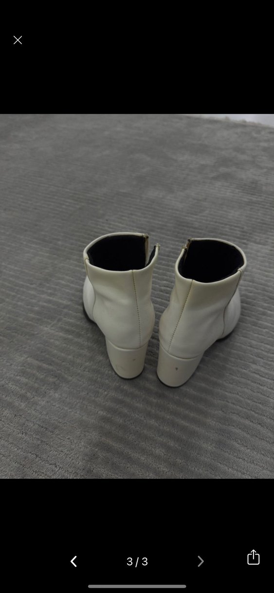 Kadın Beyaz Deri Stiletto Botlar - Görsel 3