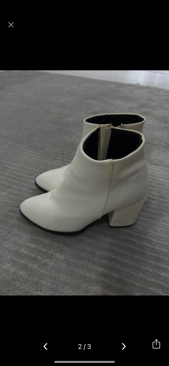 Kadın Beyaz Deri Stiletto Botlar - Görsel 2