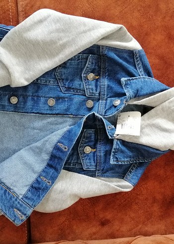LC Waikiki Kapüşonlu Gri Denim Erkek Çocuk Ceket