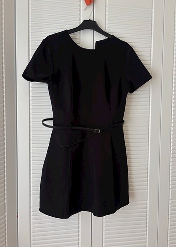 Kemerli Siyah Mini  Elbise - Görsel 2