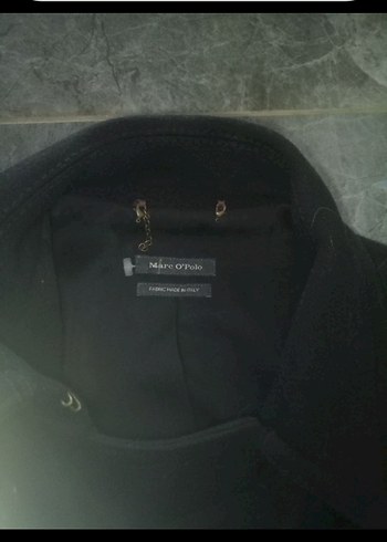 Düğmeli Siyah kadın Midi Kaban - Görsel 3