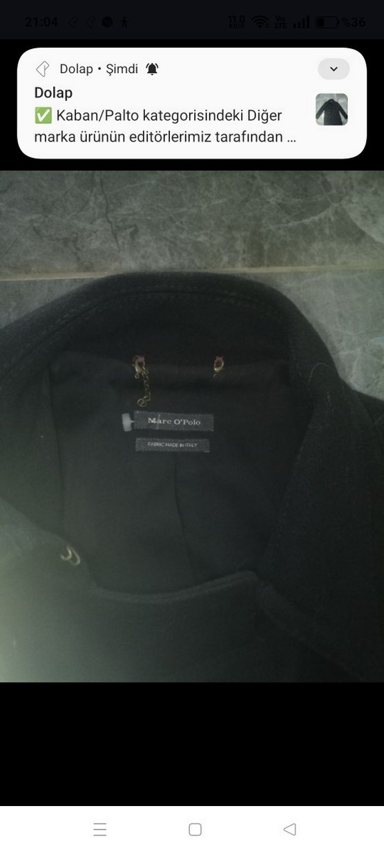 Düğmeli Siyah kadın Midi Kaban - Görsel 3