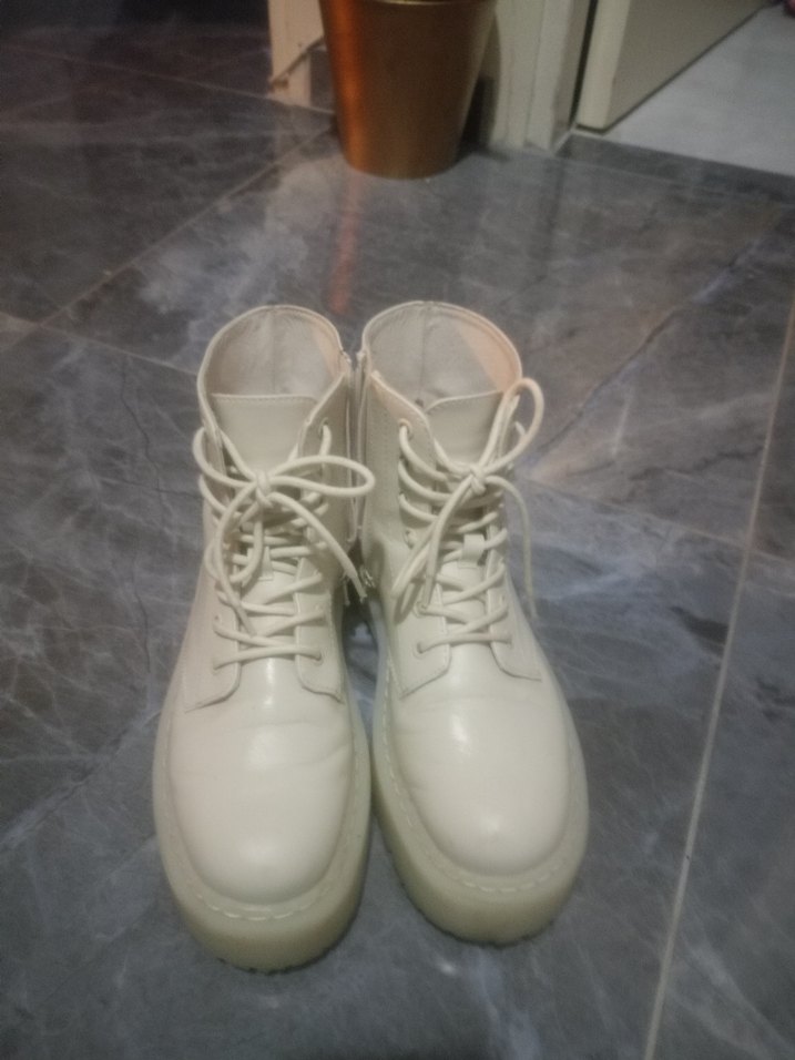 Beyaz Platform Topuklu Kadın Bot - Görsel 4