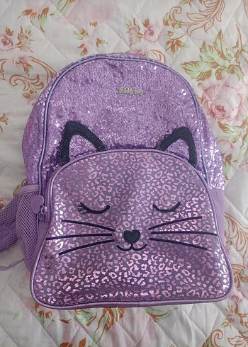Parlak Mor Kedi Figürlü Sırt Çantası - Görsel 2
