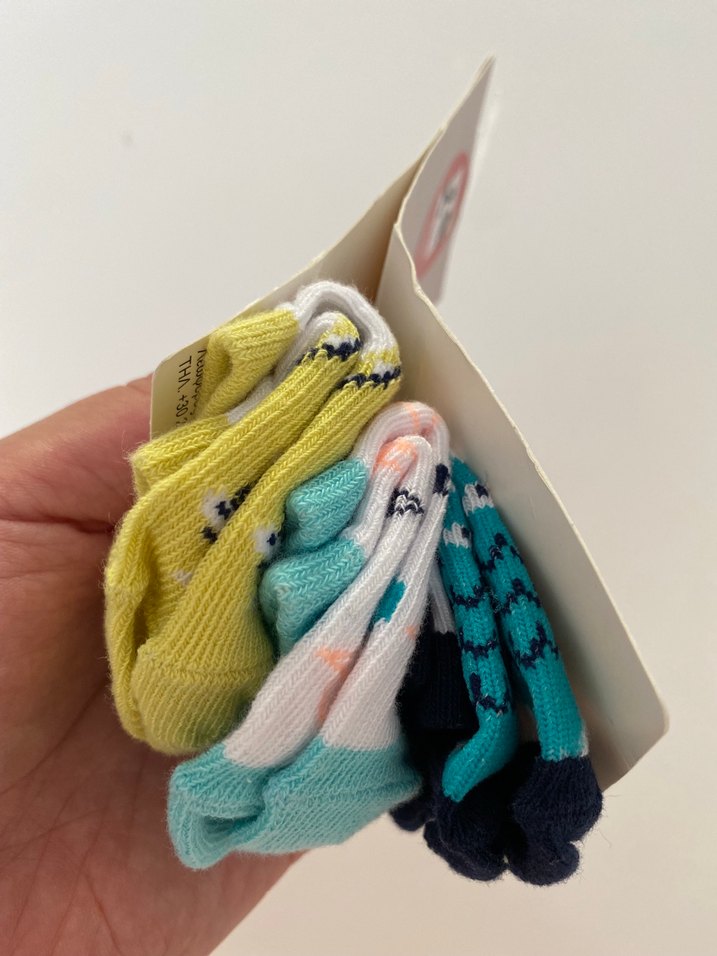 Gri Baskılı Erkek Bebek Çorapları 3'lü - Görsel 5