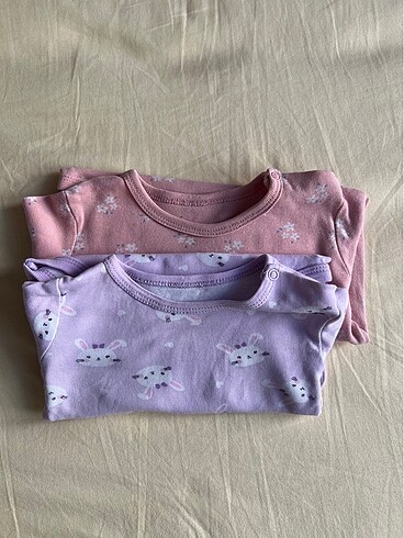 2 li uzun kollu çıt çıtlı body 6-9 ay uyumlu
