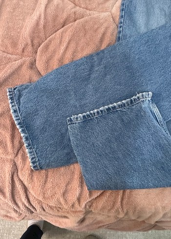 Bol Kesim Midi Boy Mavi Denim Kadın Jean - Görsel 3