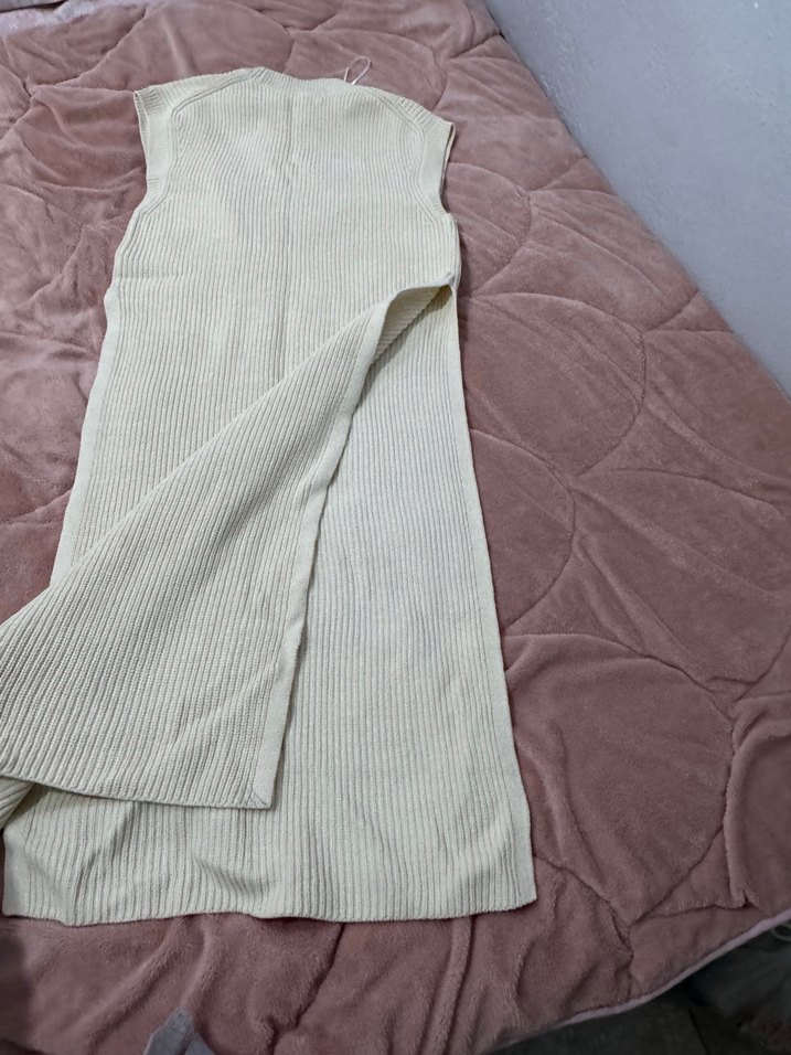 Bej Uzun Örgü Kadın Süveter - Görsel 2