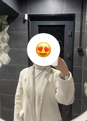 Kadın Beyaz Midi Boy Pamuklu Ceket - Görsel 2