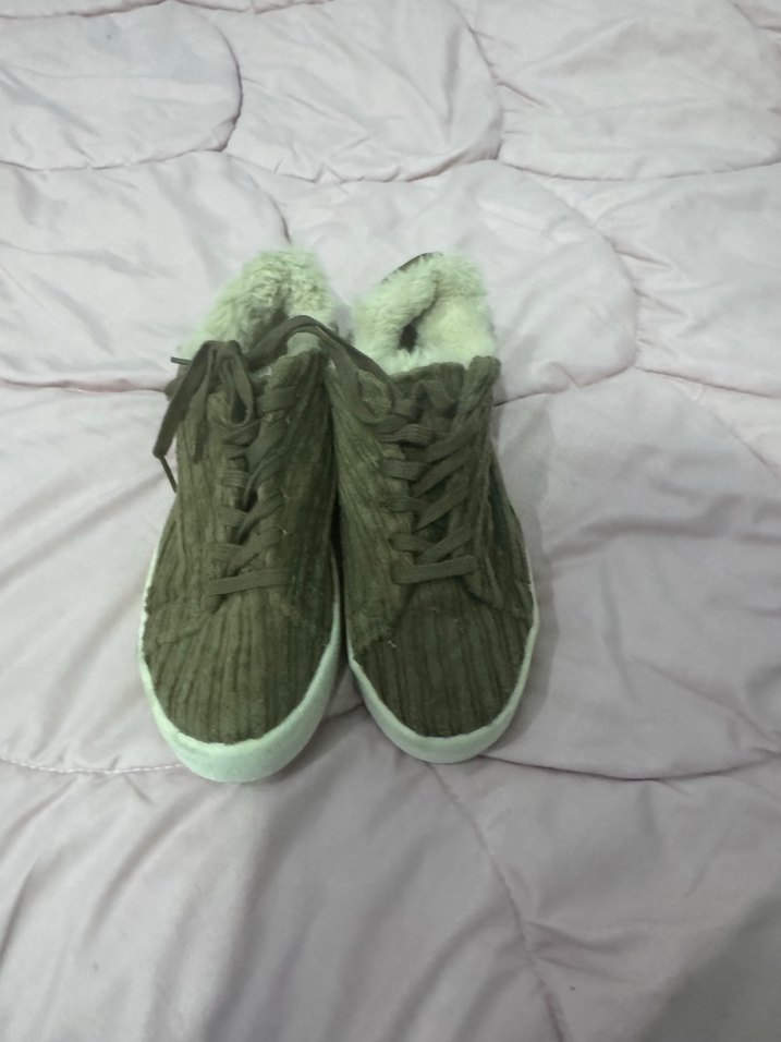 Unisex Gri Kürklü Triko ayakkabı - Görsel 4