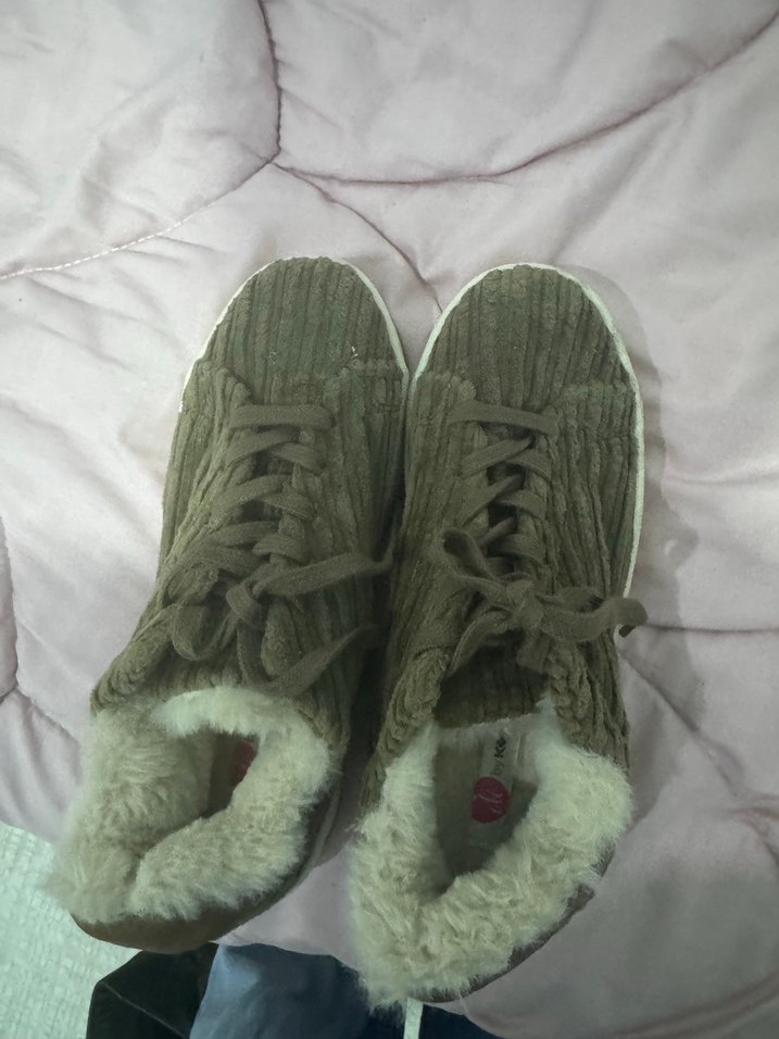 Unisex Gri Kürklü Triko ayakkabı - Görsel 3