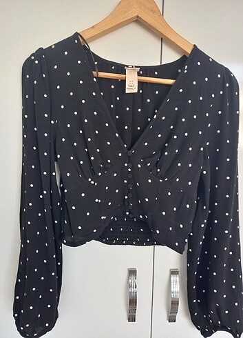 38 Beden siyah Renk H&M Crop bluz
