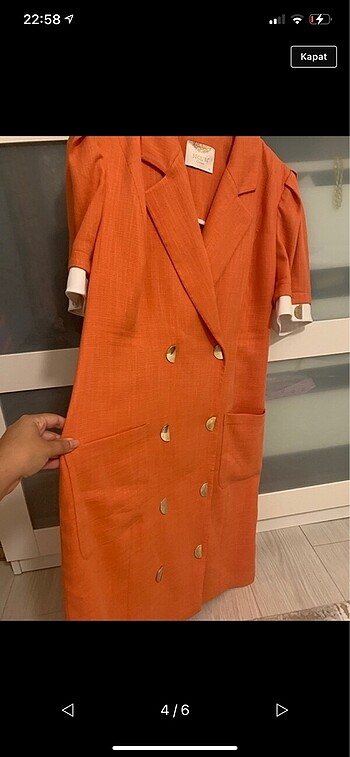 42 Beden turuncu Renk Turuncu ceket elbise