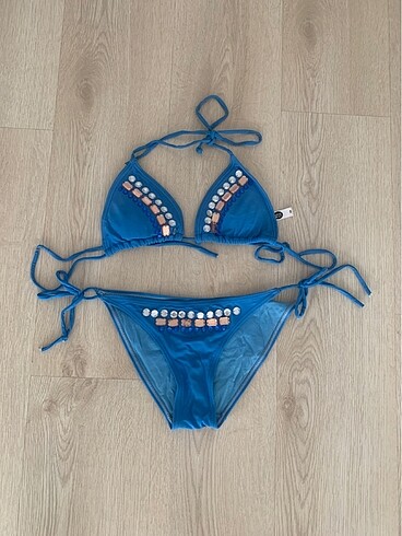 Mavi taşlı bikini