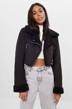 Bershka siyah mont