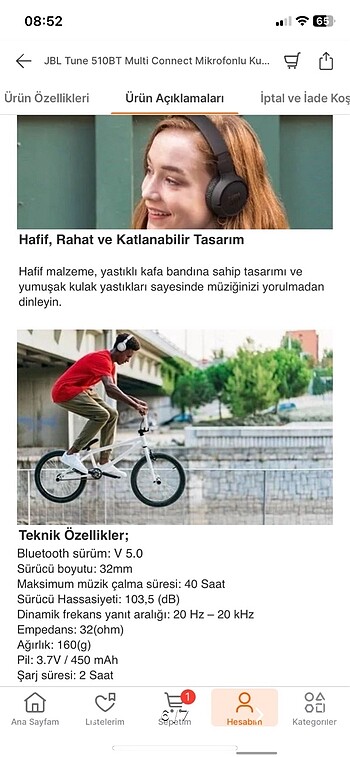 Jbl tune 510bt - Görsel 6