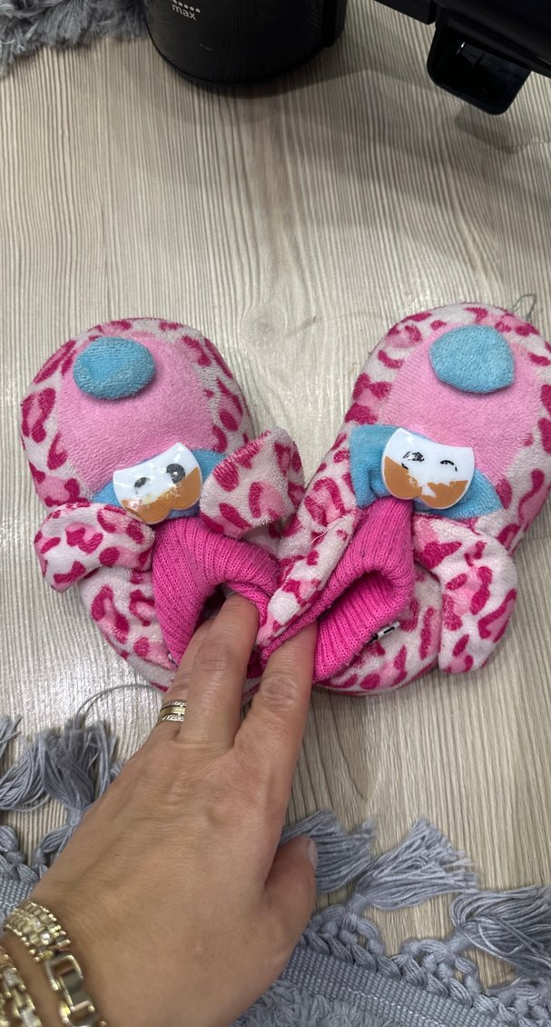 Kız Çocuk Renkli Leopar Desenli Sıcak Ev Terliği Twigy - Görsel 4