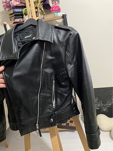 l Beden siyah Renk Biker deri ceket