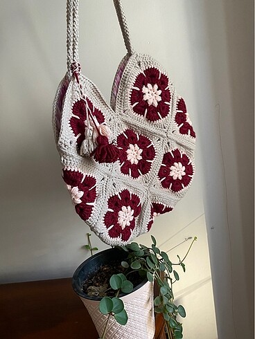 Çiçek desenli çanta - Görsel 6