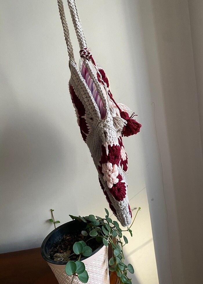 Çiçek desenli çanta - Görsel 5