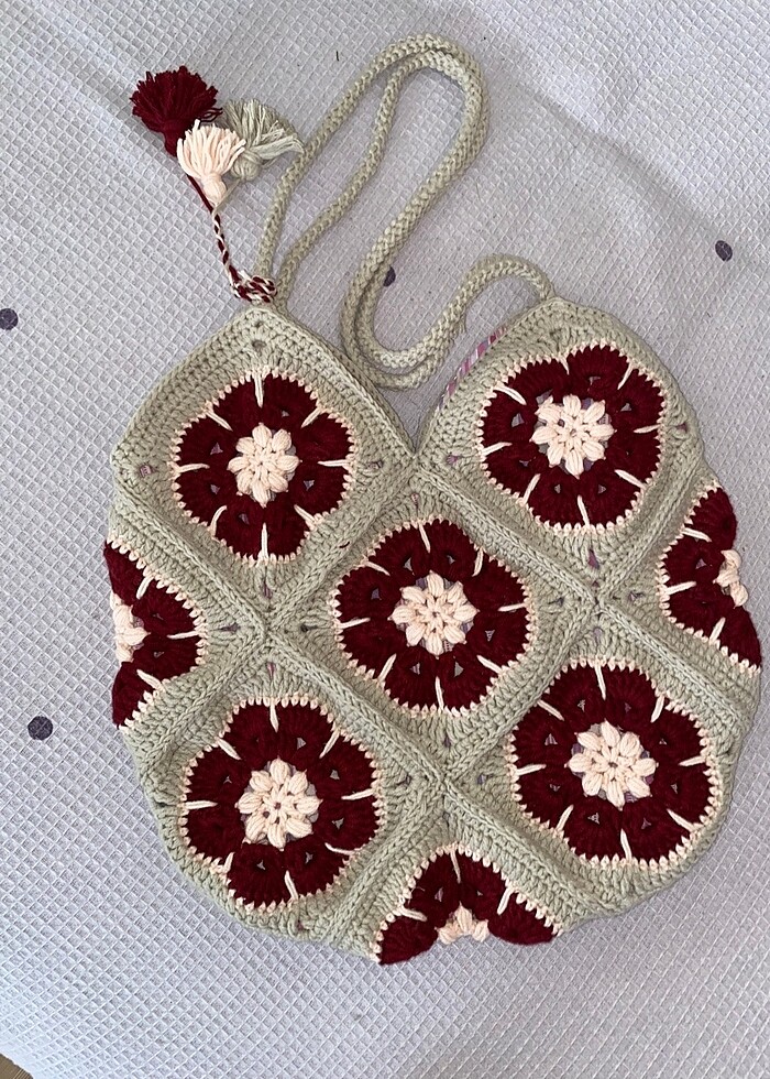 Çiçek desenli çanta - Görsel 4