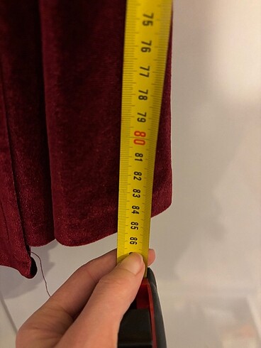 Bordo kadife elbise - Görsel 5