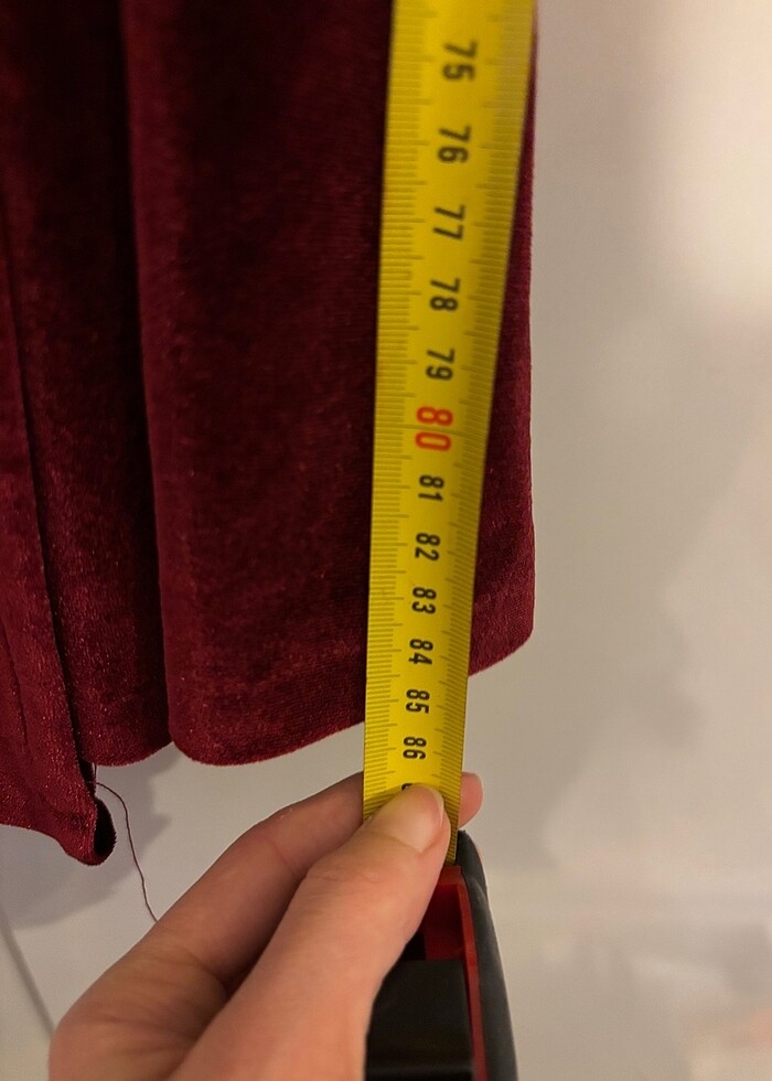 Bordo kadife elbise - Görsel 5