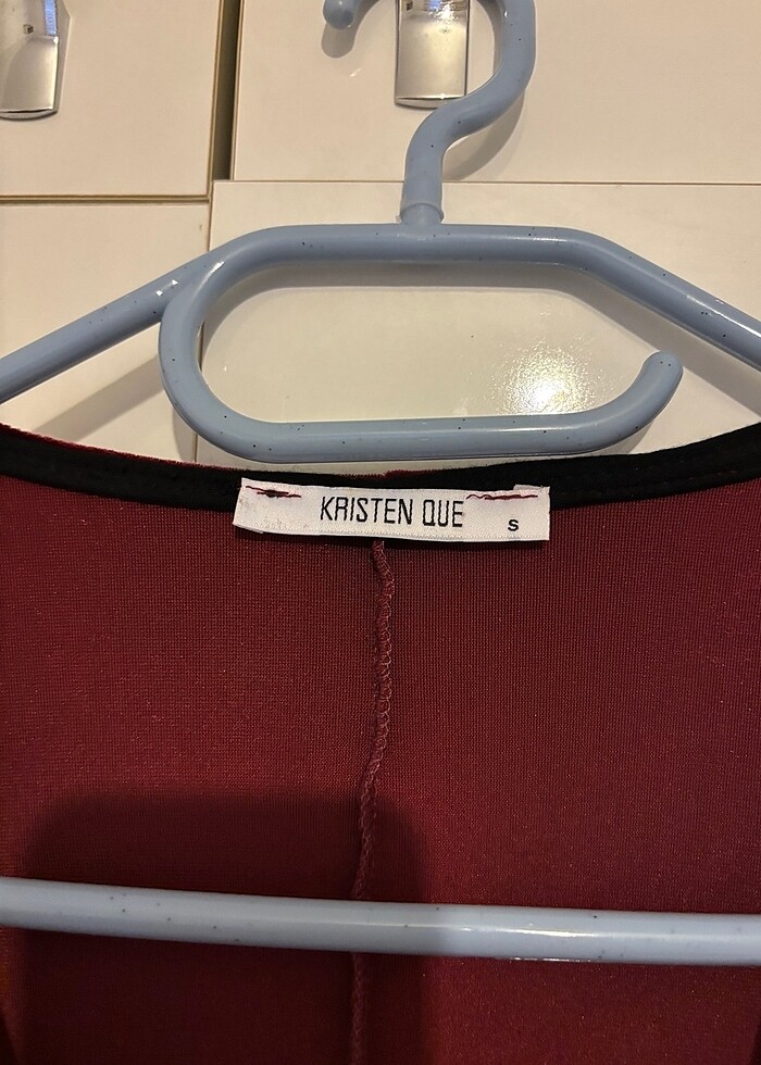 Bordo kadife elbise - Görsel 4