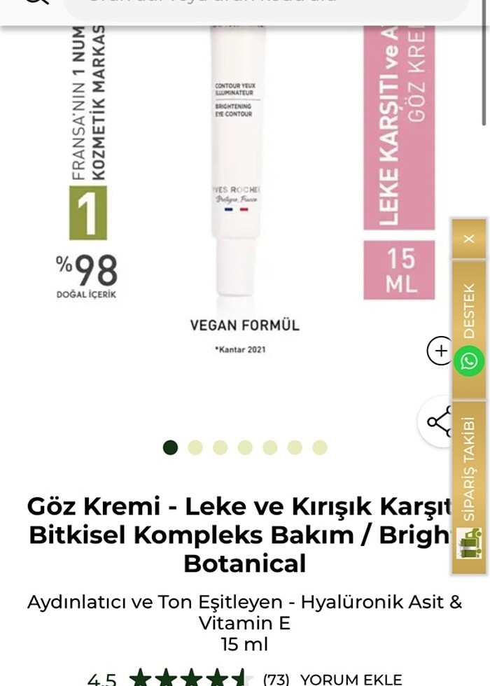 Yves rocher göz kremi - Görsel 3