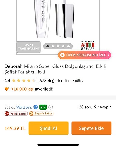Beden Renk Deborah Milano gloss